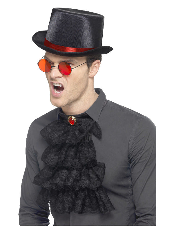Gothic Kit with Elastic Inner Rim Top Hat Red