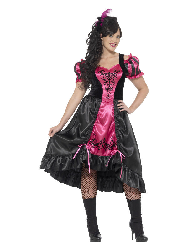 Curves Sassy Saloon Costume Pink