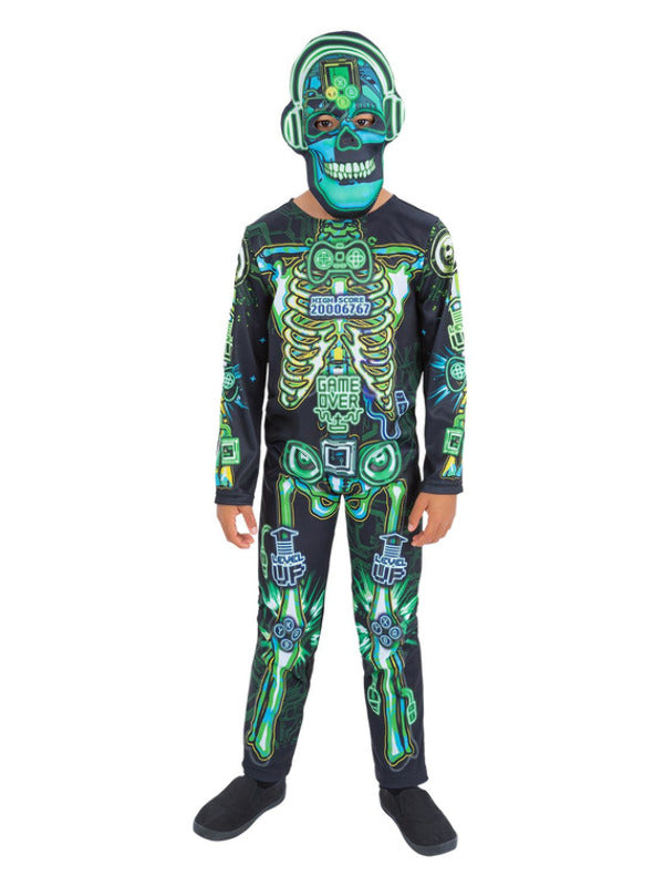 Kids Skeleton Gamer Costume Glow in the Dark