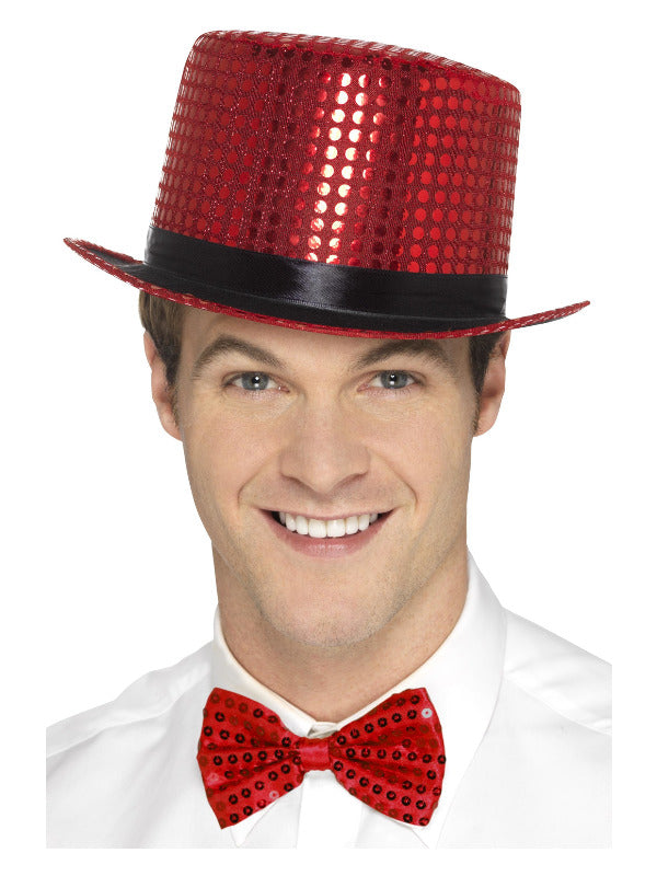 Sequin Top Hat Red