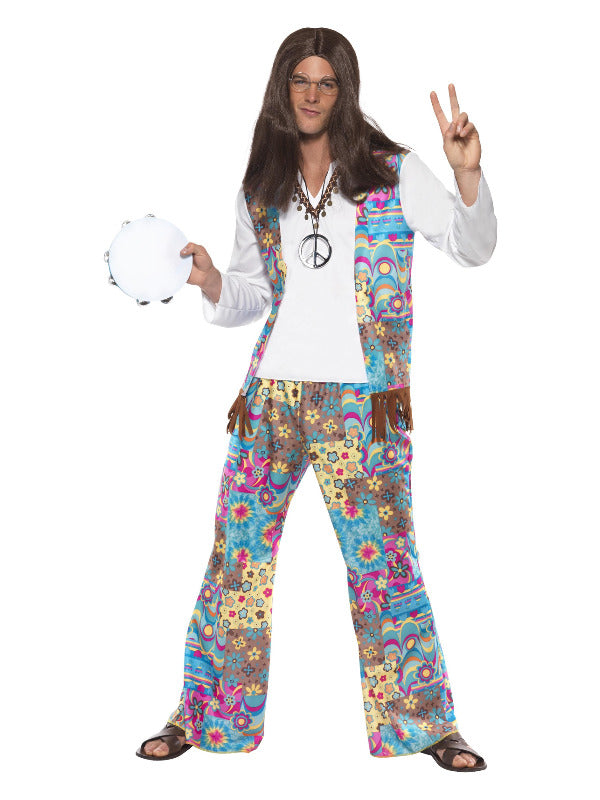 Groovy Hippie Costume MultiColoured