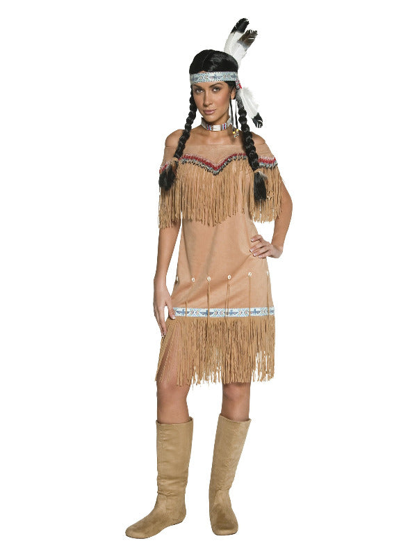 DeluxeNative American Inspired Lady Costume Beige