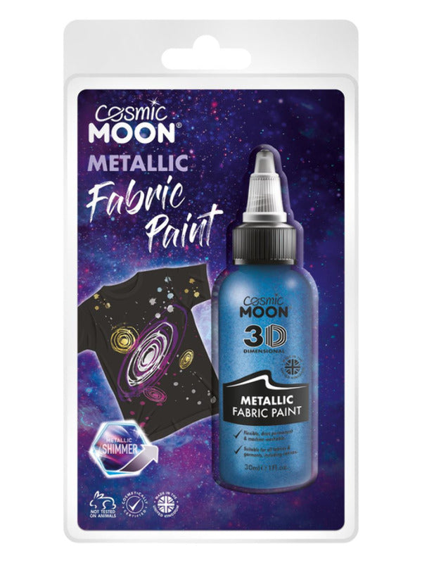 Cosmic Moon Metallic fabric Paint Blue