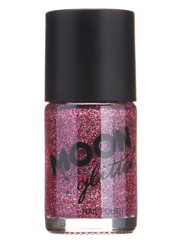 Adult Moon Glitter Holographic Nail Polish Pink