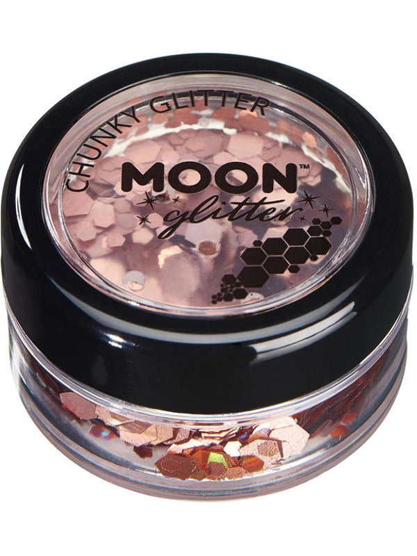 Moon Glitter Holographic Chunky Glitter Rose Gold