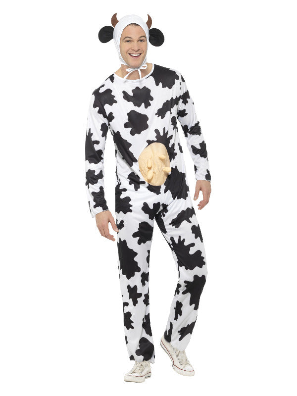 Adult Cow Costume Black White