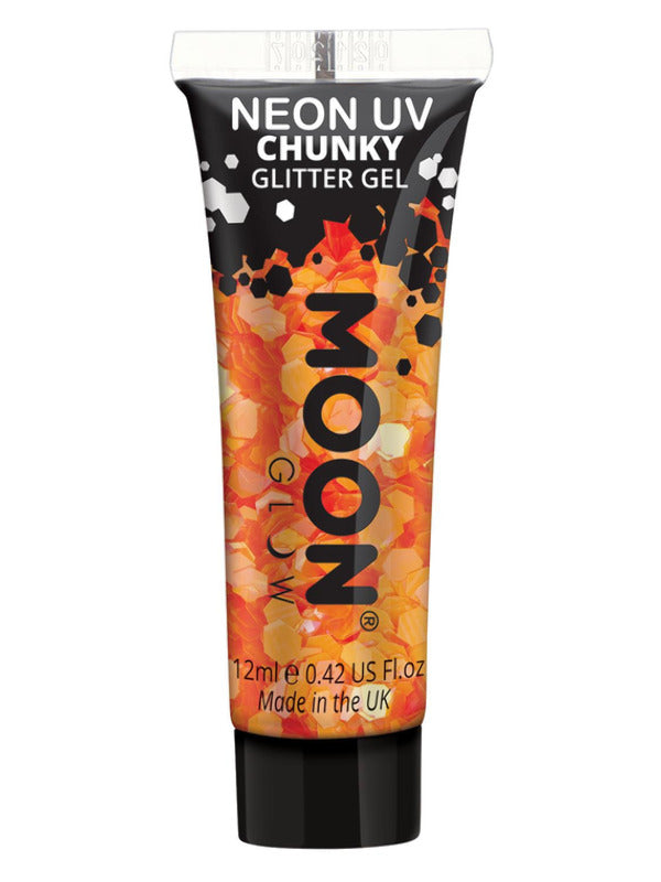 Moon Glow Neon UV Chunky Glitter Gel Orange