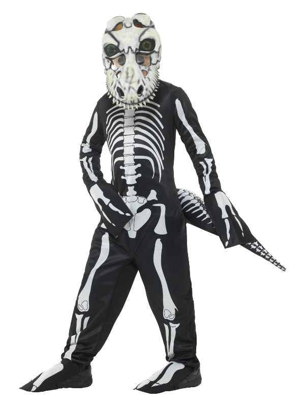 Kids Deluxe TRex Skeleton Costume with Bodysuit Blac