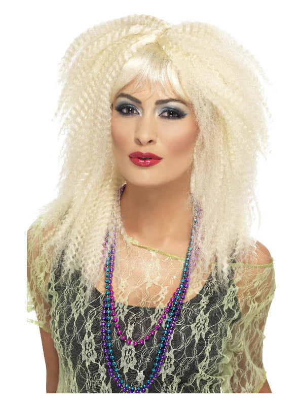 80s Trademark Crimp Wig Blonde