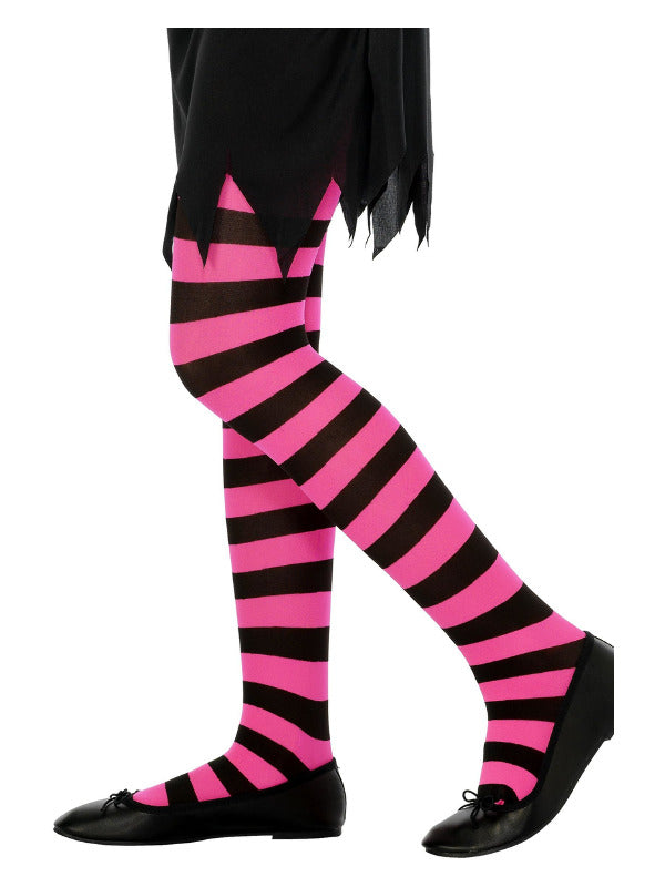 Kids Tights Black Fuchsia