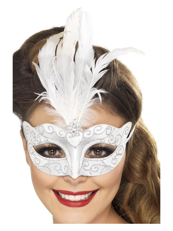 Venetian Glitter Eyemask Silver