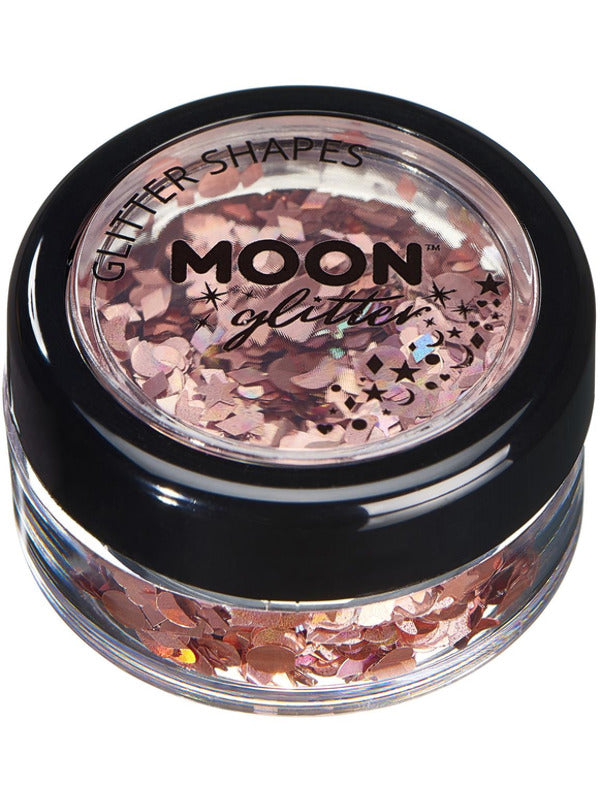 Adult Moon Glitter Holographic Glitter Shapes Rose Gold