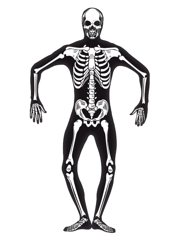 Skeleton Second Skin Costume Black