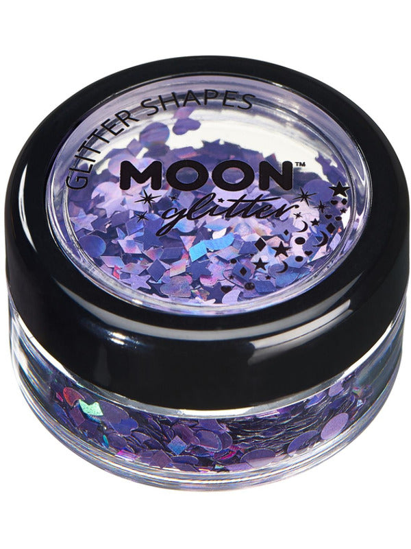 Adult Moon Glitter Holographic Glitter Shapes Purple