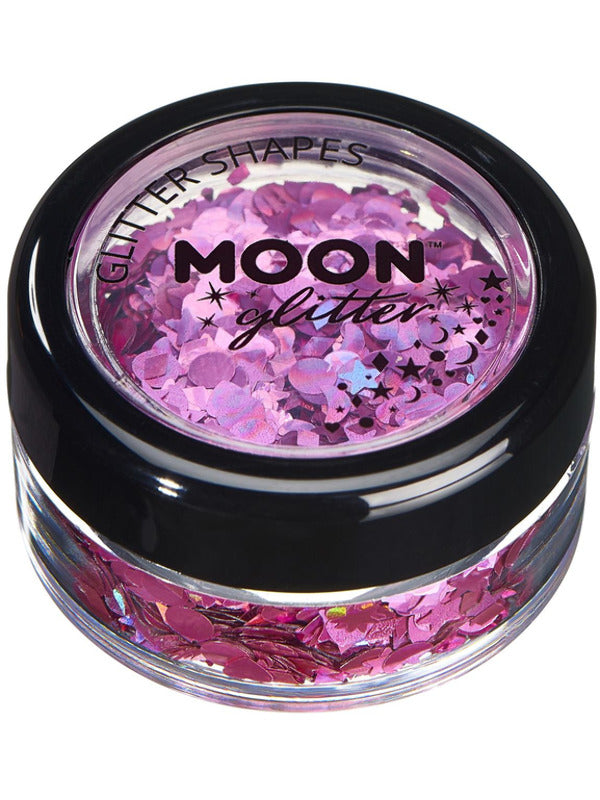 Adult Moon Glitter Holographic Glitter Shapes Pink