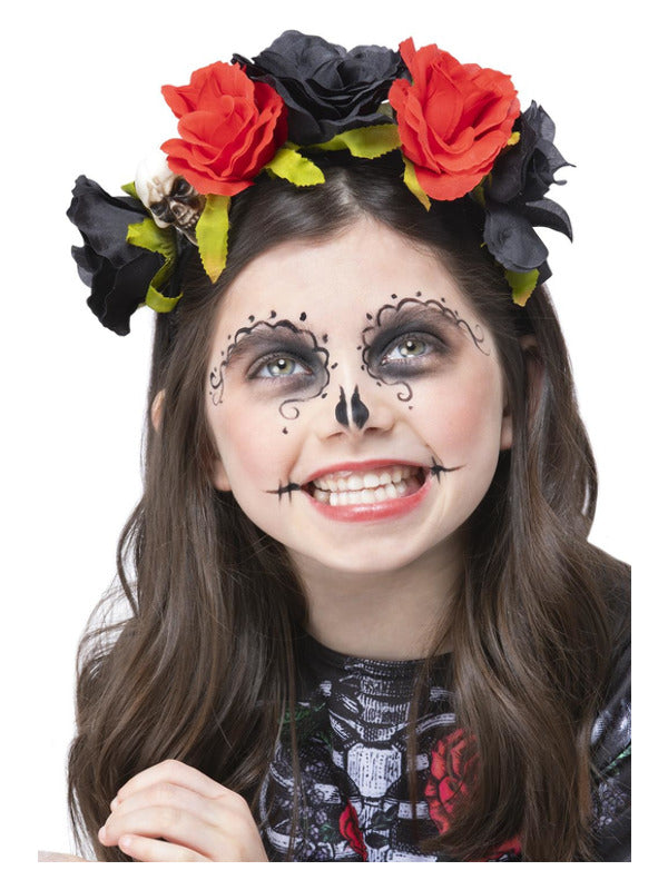Kids Kids DOTD Black Red Rose Headband