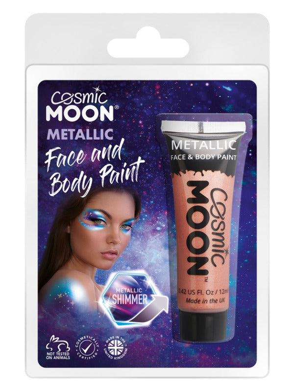 Adult Cosmic Moon Metallic Face Body Paint Rose Gold (2)