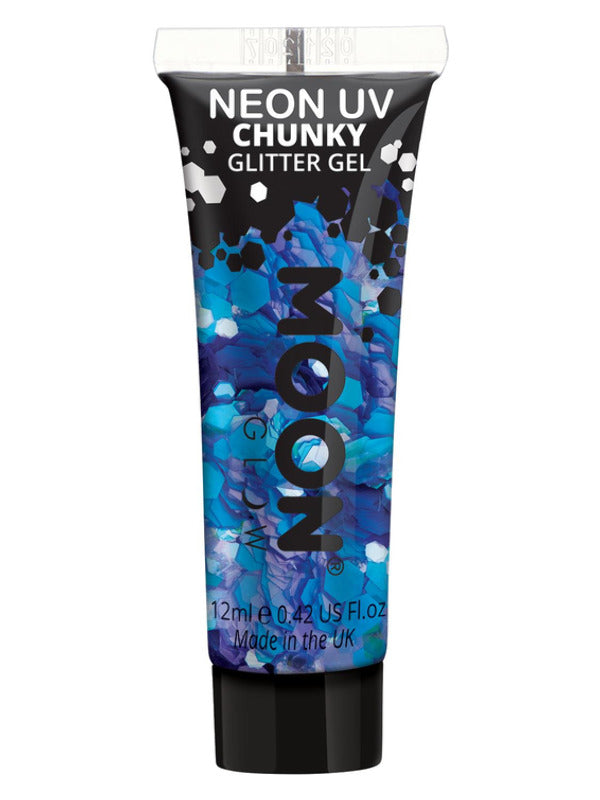 Moon Glow Neon UV Chunky Glitter Gel Blue