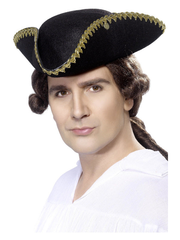 Dick Turpin Tricorn Hat Black
