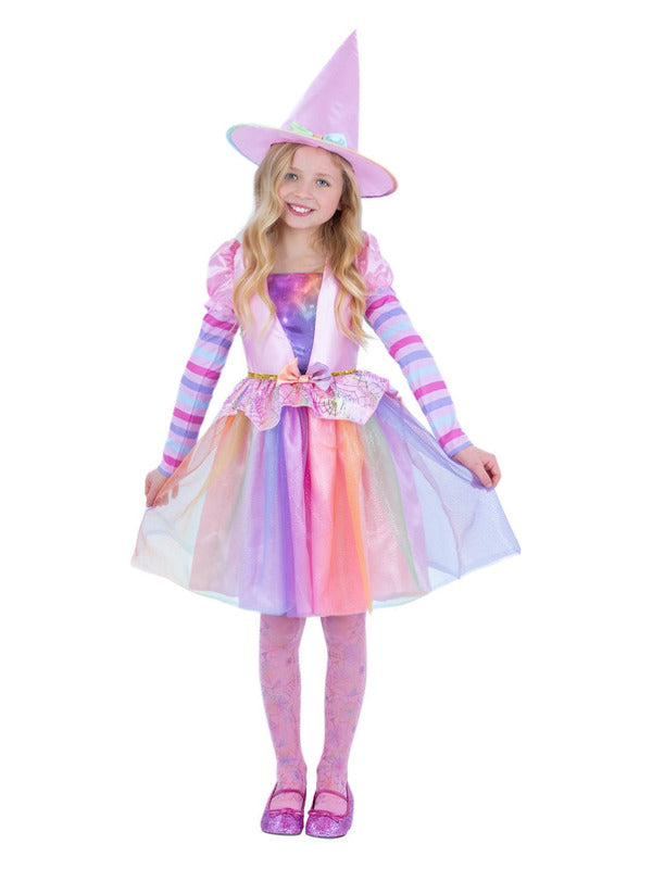 Kids Pastel Rainbow Witch Costume