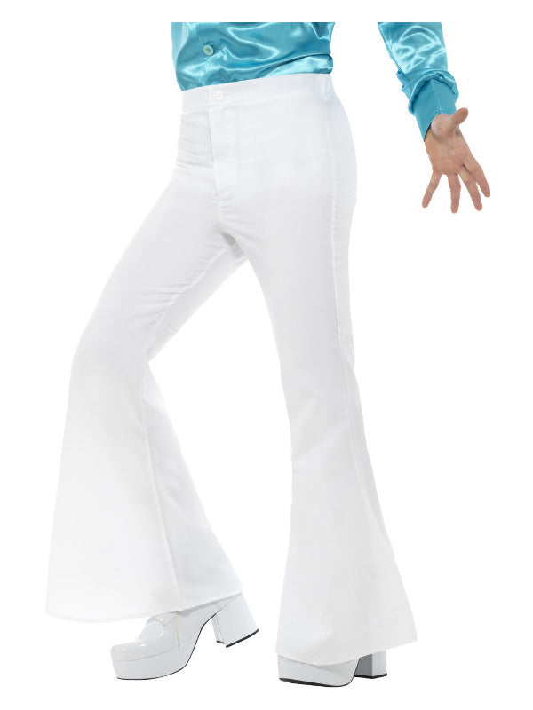 Flared Trousers Mens White