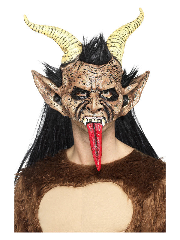 Beast Krampus Demon Mask Brown