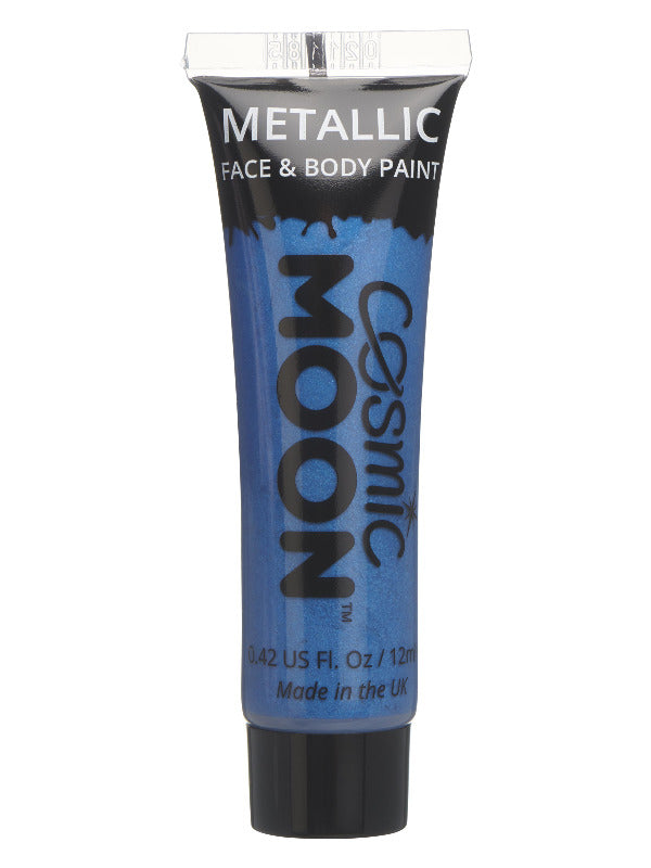 Cosmic Moon Metallic Face Body Paint Blue