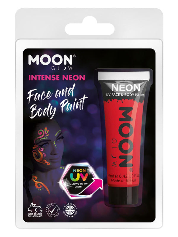 Adult Moon Glow Intense Neon UV Face Paint Intense Red