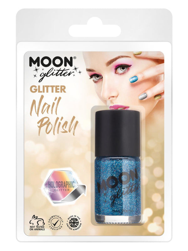 Adult Moon Glitter Holographic Nail Polish Blue (2)