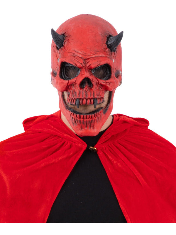 Red Devil Skull Latex Mask with Moving Mouth
