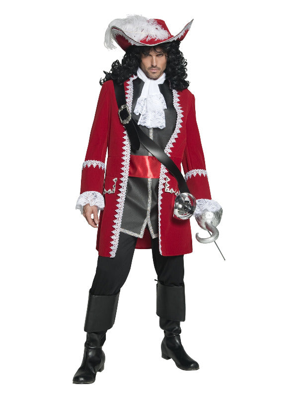 Deluxe Authentic Pirate Captain Costume Red
