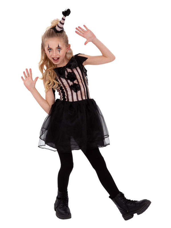 Kids Dark Vintage Clown Costume Girls