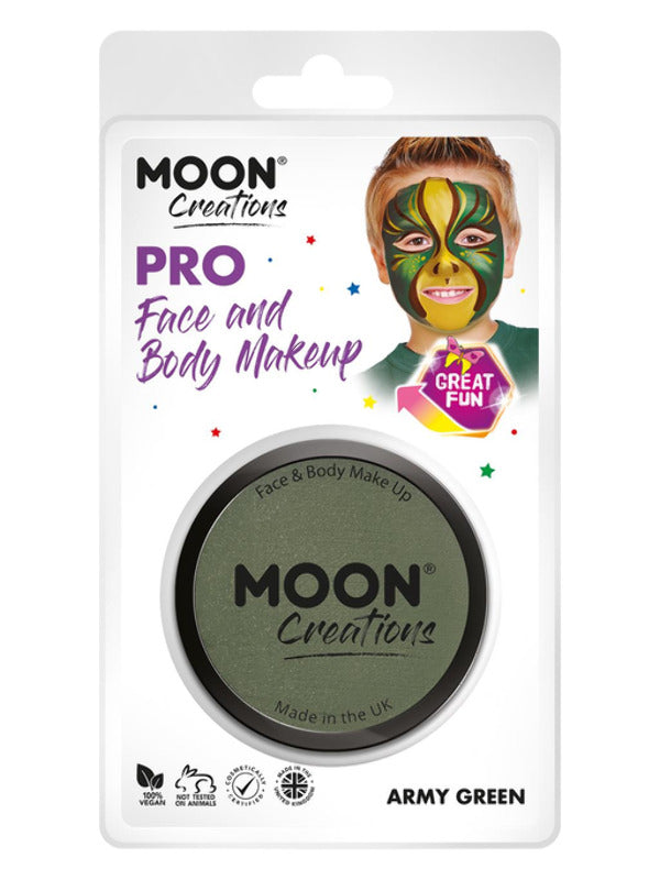 Adult Moon Creations Pro Face Paint Cake Pot Army Green (2)