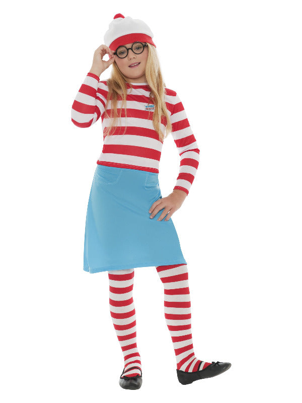 Kids Wheres Wally Wenda Child Costume Red  White