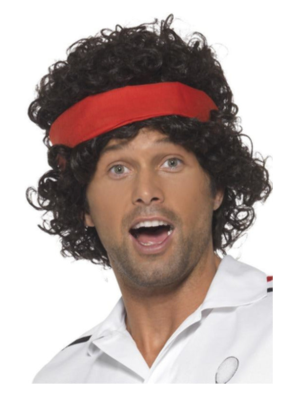 80s Tennis Ace Wig Brown