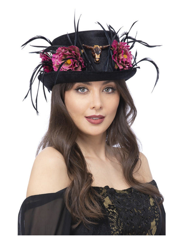 Floral Horn Top Hat
