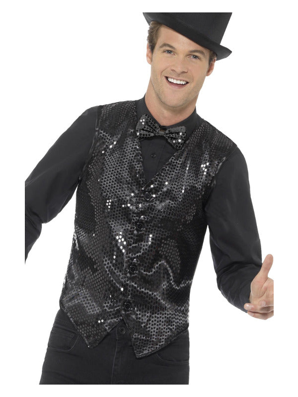 Sequin Waistcoat Black