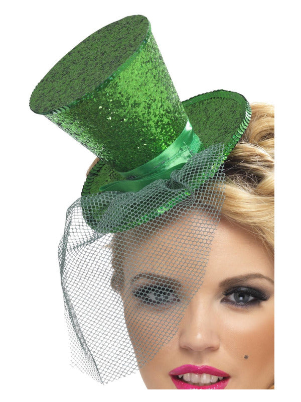 Fever Mini Top Hat on Headband Green