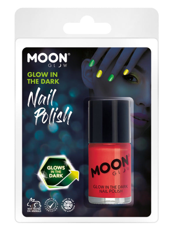 Adult Moon Glow Glow in the Dark Nail Polish Red (2)