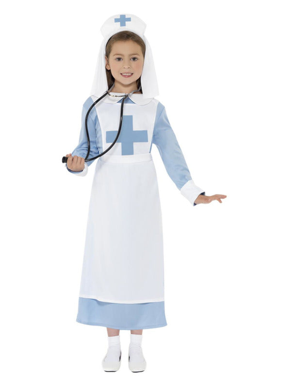 Kids WW1 Nurse Costume Blue