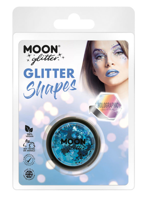 Adult Moon Glitter Holographic Glitter Shapes Blue (2)