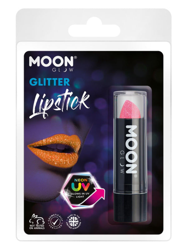 Moon Glow Neon UV Glitter Lipstick Pink