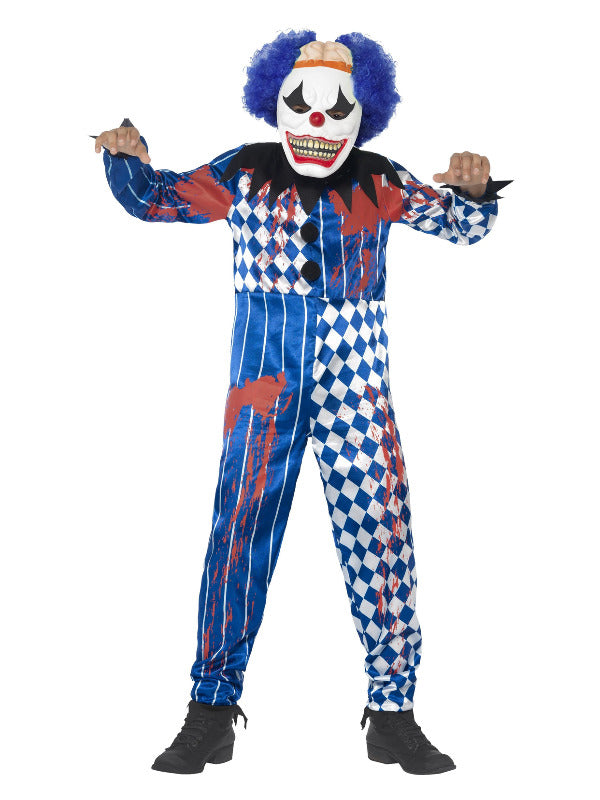 Kids Deluxe Sinister Clown Costume Blue