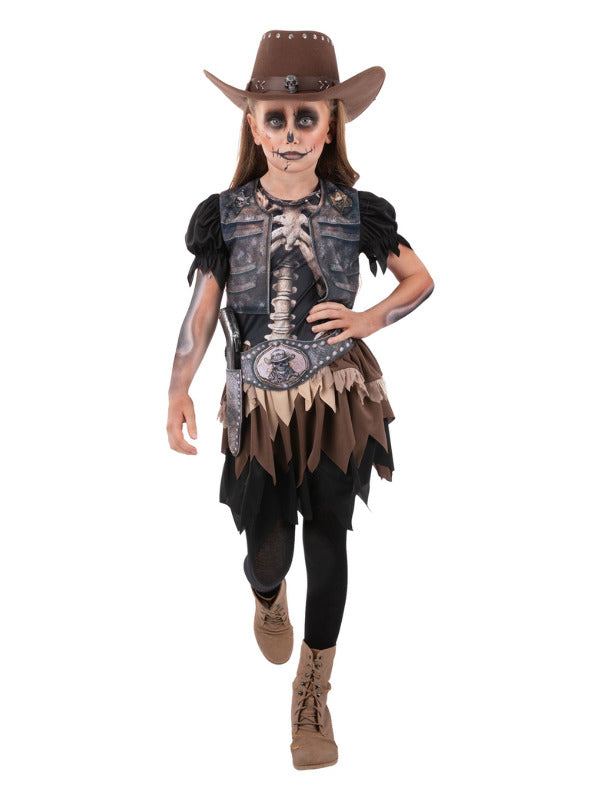 Kids Skeleton Cowgirl Costume
