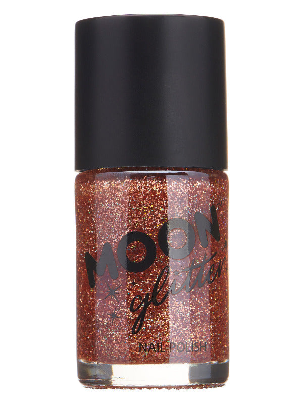 Adult Moon Glitter Holographic Nail Polish Rose Gold