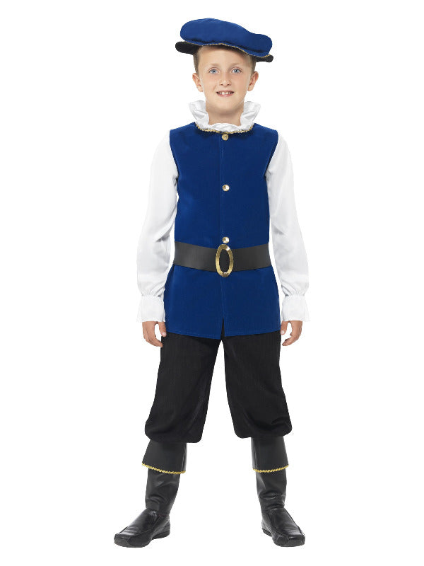 Kids Tudor Boy Costume Royal Blue