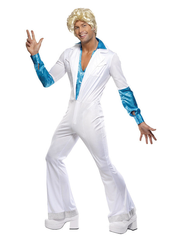 Disco Man Costume All in One White