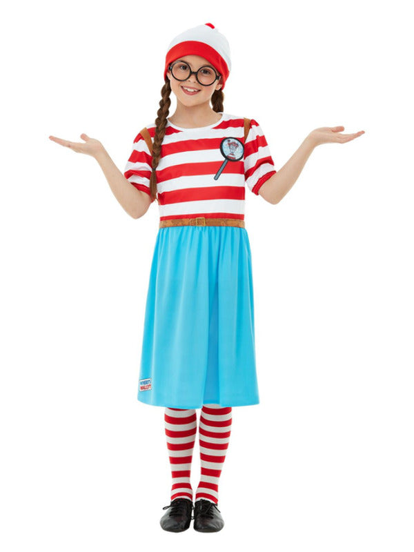 Kids Wheres Wally Wenda Deluxe Costume Red  White
