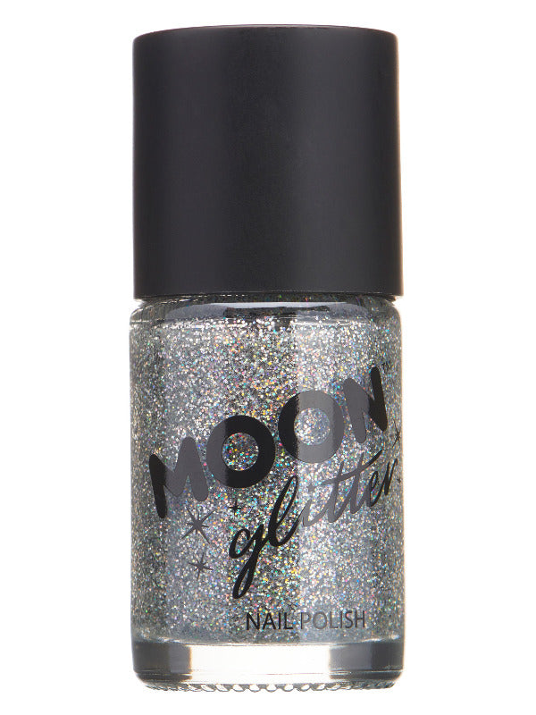 Adult Moon Glitter Holographic Nail Polish Silver
