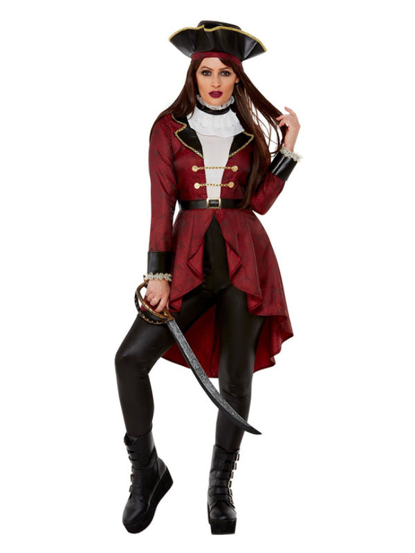 Deluxe Swashbuckler Pirate Costume Burgundy